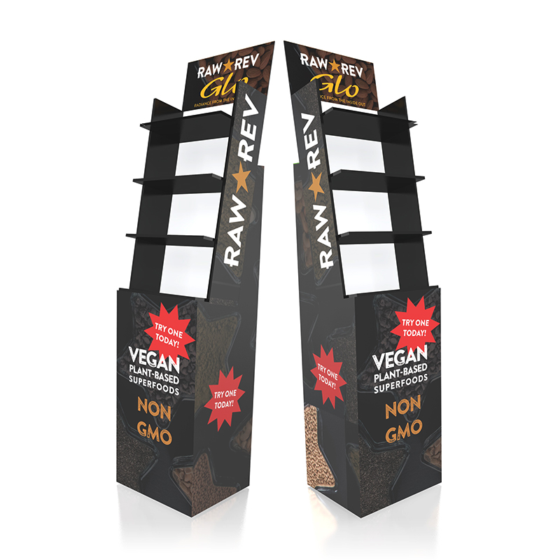 Custom cardboard retail display rack stand for branded floor merchandising