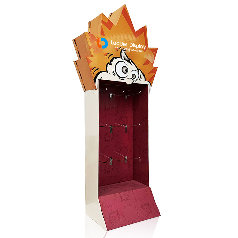 Custom shaped cardboard FSDU display for retail promotions