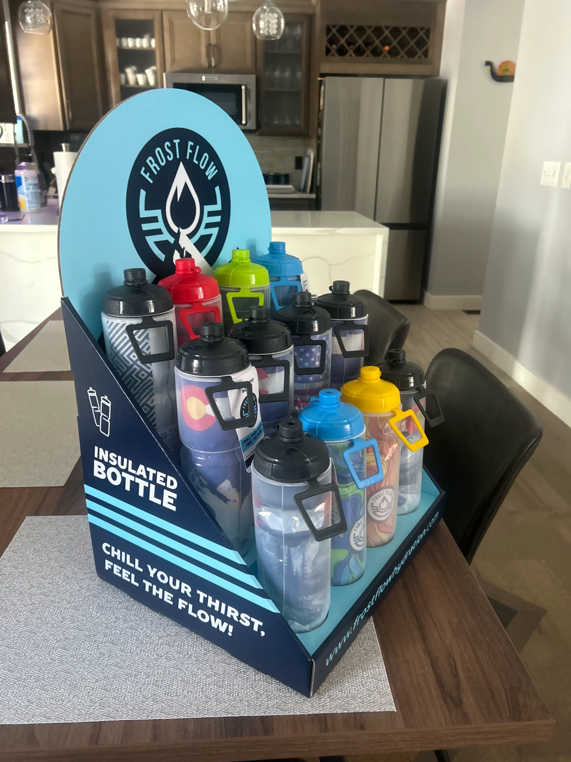 A PDQ display being quickly set up on a retail shelf