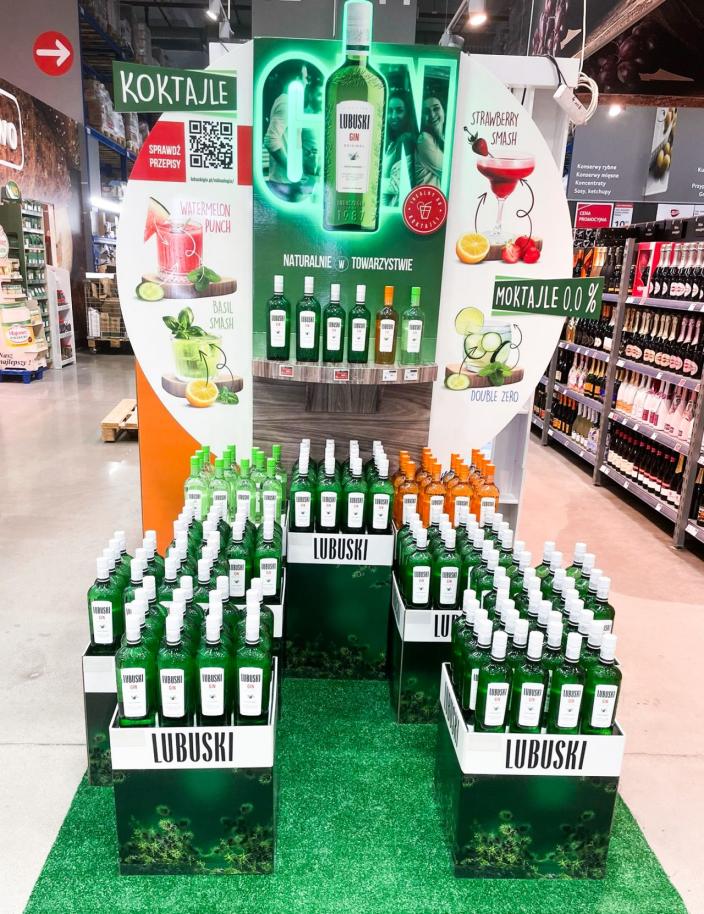 A colorful POP display filled with products for a holiday promotion