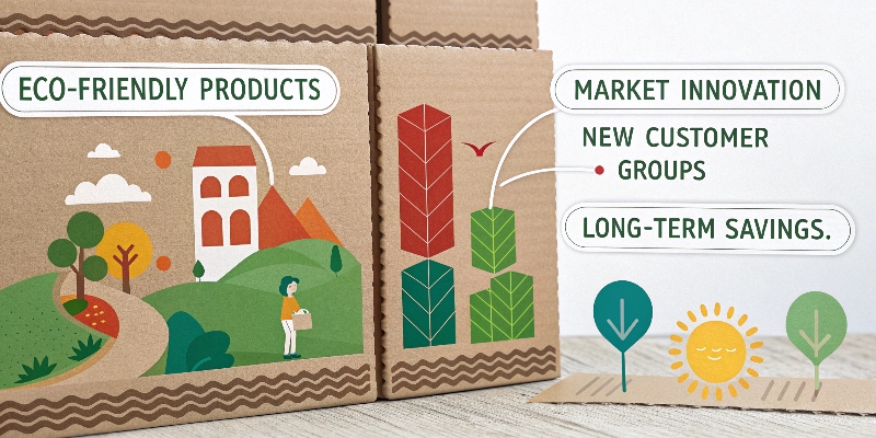 Infographic showing the positive ripple effect of choosing eco-friendly products and displays.