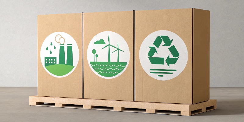 A graphic showing the three pillars of sustainability: Environment, Social, Economic