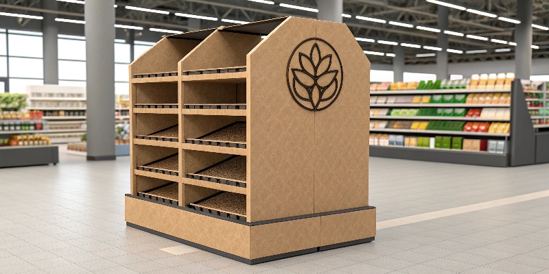 Custom displays enhancing brand visibility in a retail store