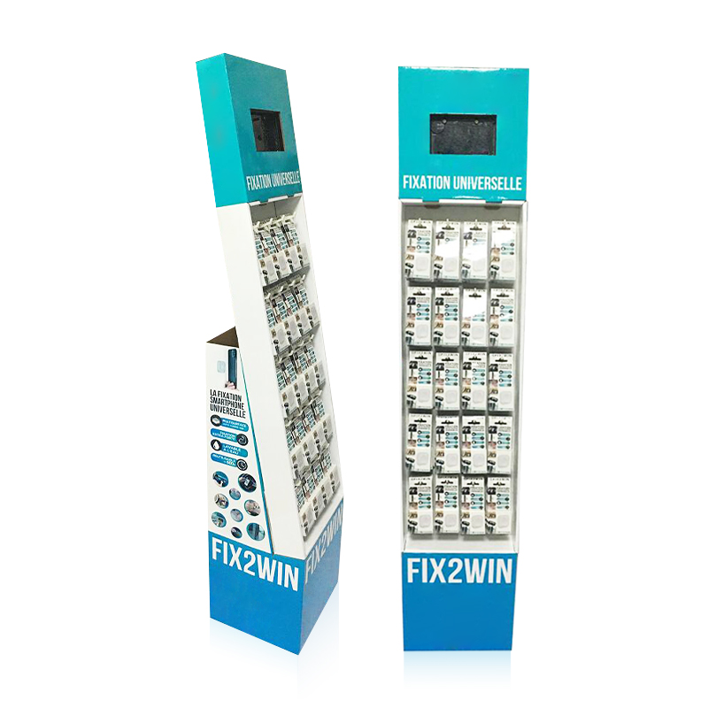An interactive display with a QR code and unique structural shape