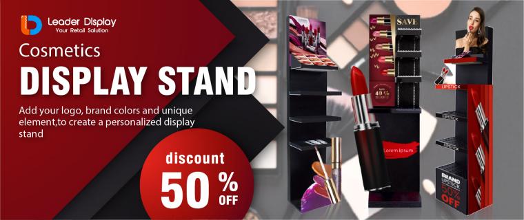 A collection of high-quality, innovative cosmetic cardboard displays in a showroom.