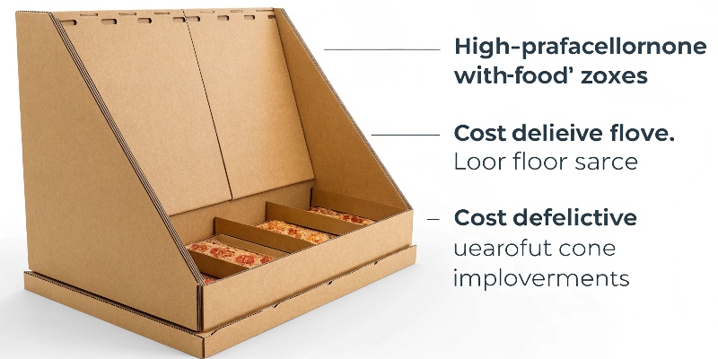 A close-up shot of a sidekick display showing its cost-effective cardboard material.