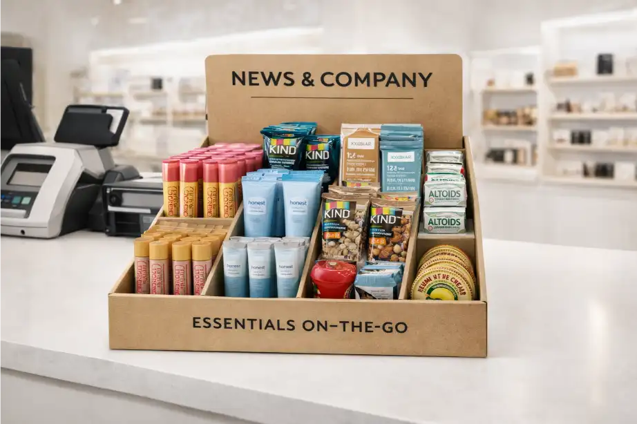 cardboard counter display for checkout and impulse sales