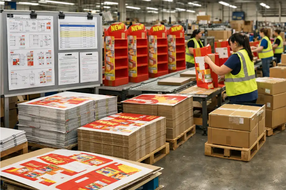 cardboard display mass production process