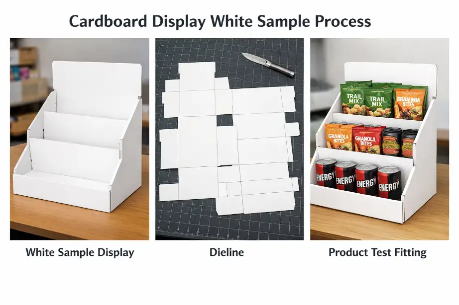 cardboard display white sample process