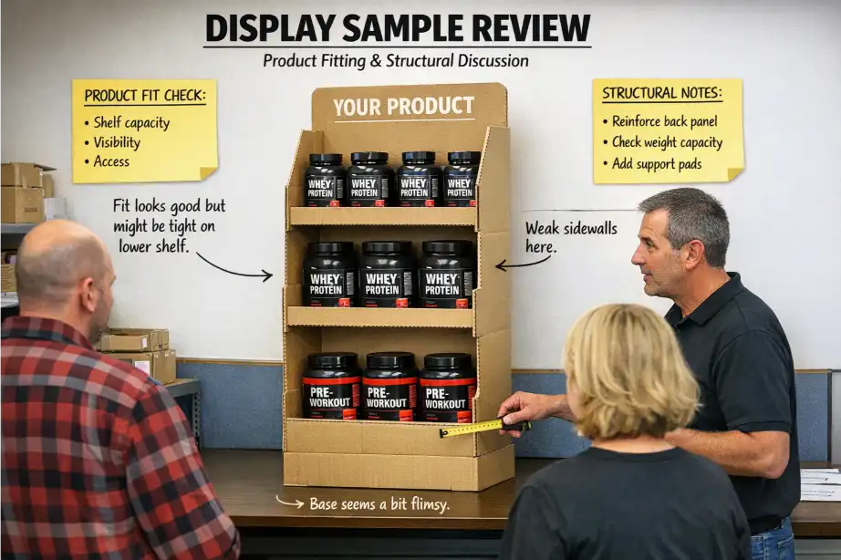 evaluating a cardboard display manufacturer