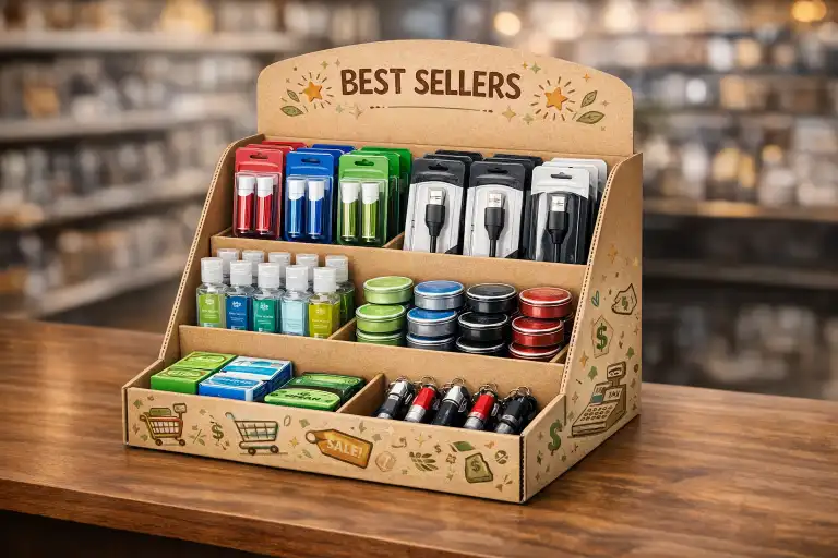 cardboard counter display for small retail products