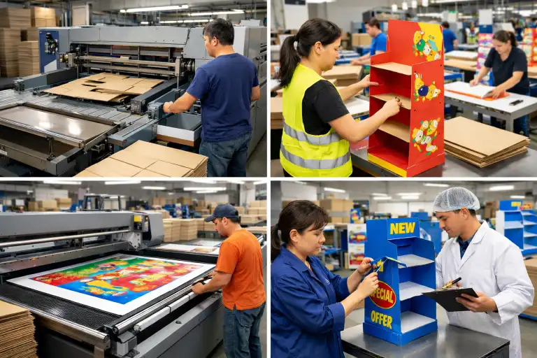 cardboard display factory production and quality inspection process