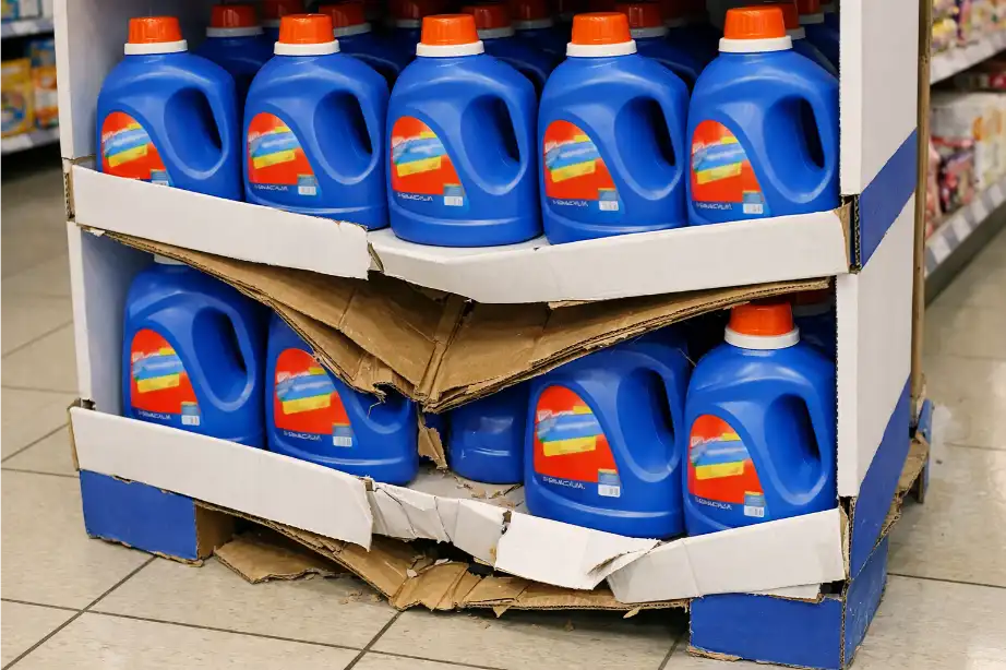 load-bearing problem on cardboard display shelf under product weight