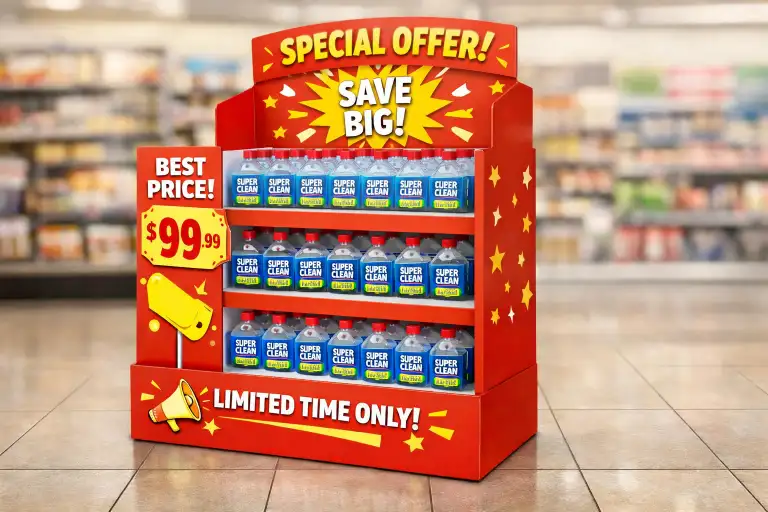 retail cardboard display ready for store promotion