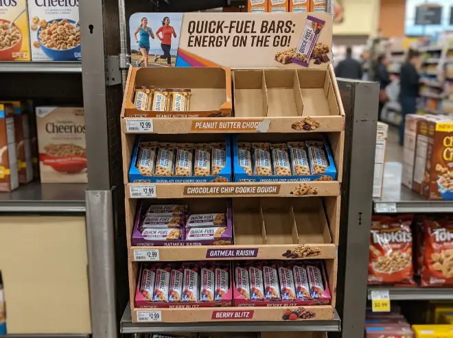 sidekick display sample after partial sell-through showing layout balance