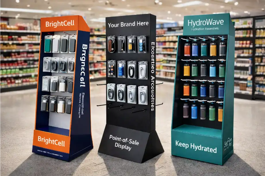 well-organized cardboard peg display with clear hook spacing