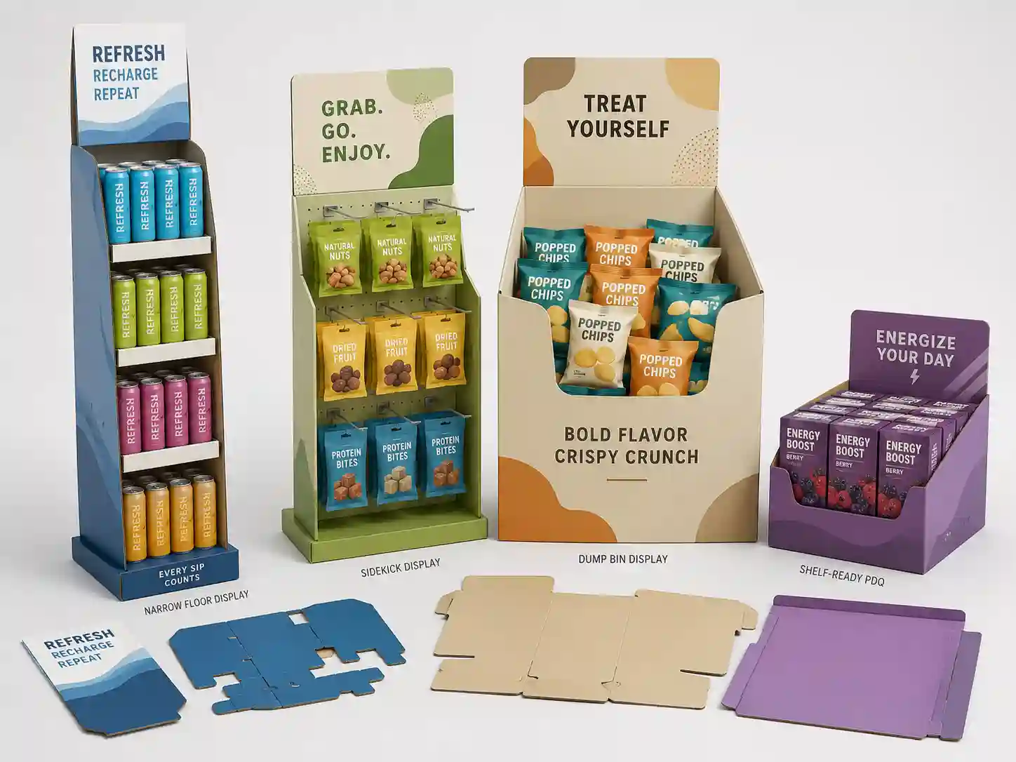 custom cardboard display structures for convenience store retail promotions