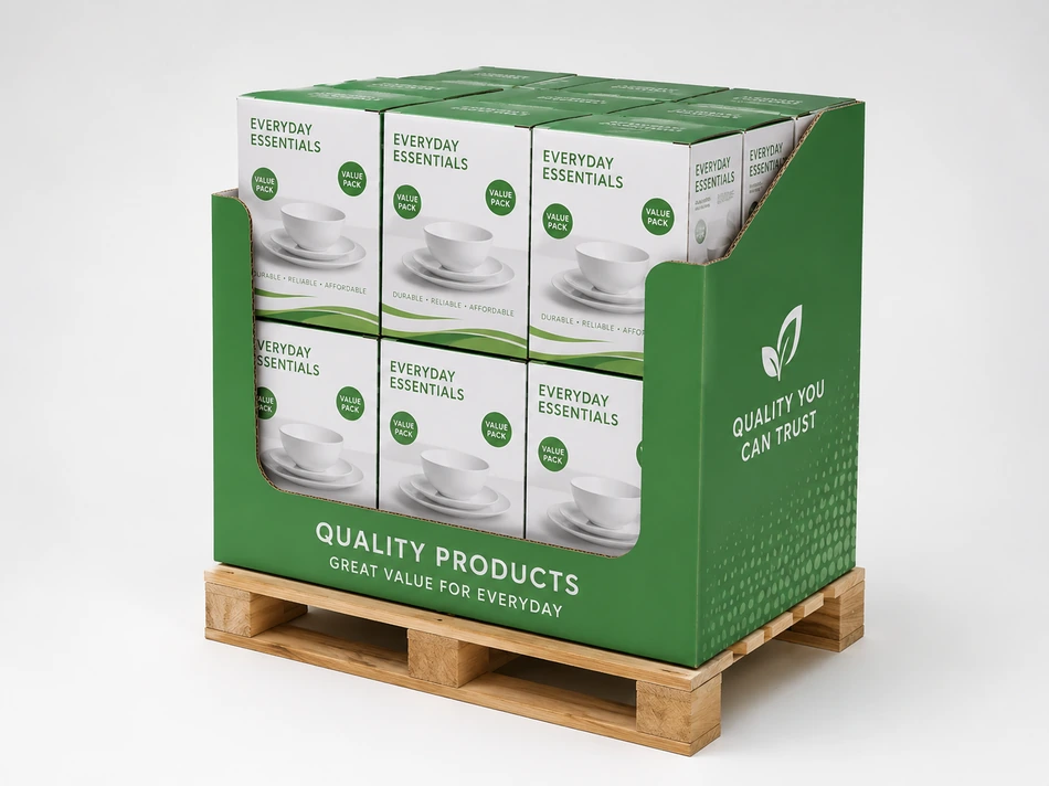 Half pallet display for club store promotional projects