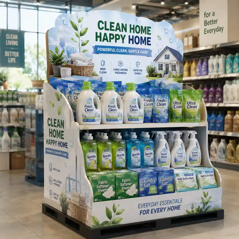 Custom pallet display for household products