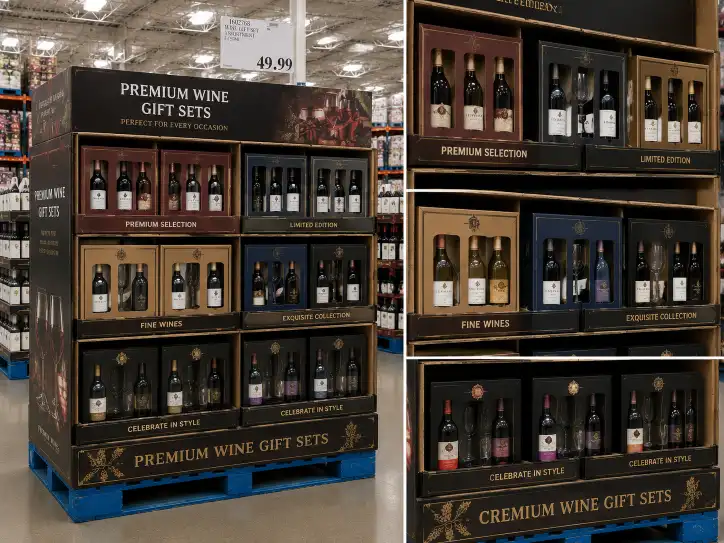 Wine gift sets in custom compartment designs with reinforced double-wall trays