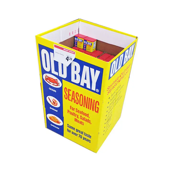 Standard rectangular cardboard dump bin display for retail merchandising